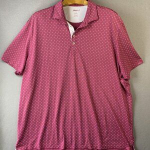 Johnnie O Hanging Out Polo Shirt Men XXL Polyester Short Sleeve Geometric Preppy